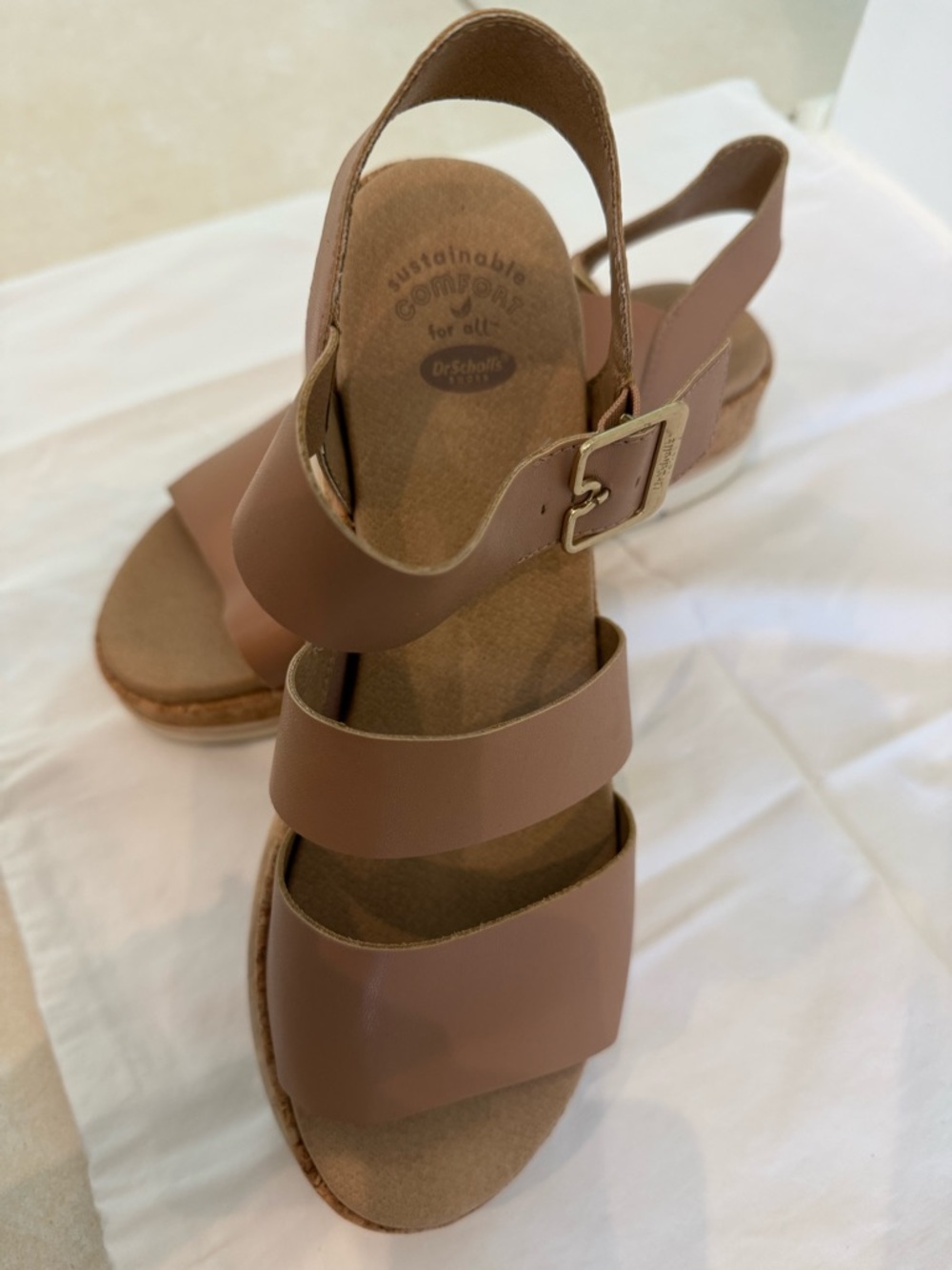 Dr. Scholl's Women's Brown Triple-Strap Slingback Sandal